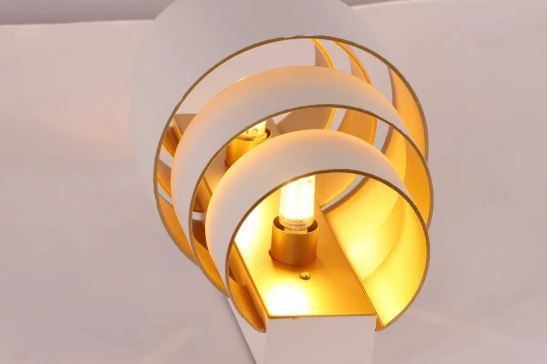 Artdelight Wandlamp Rolls H 22cm - 2 Lichtpunten - Wit/Goud