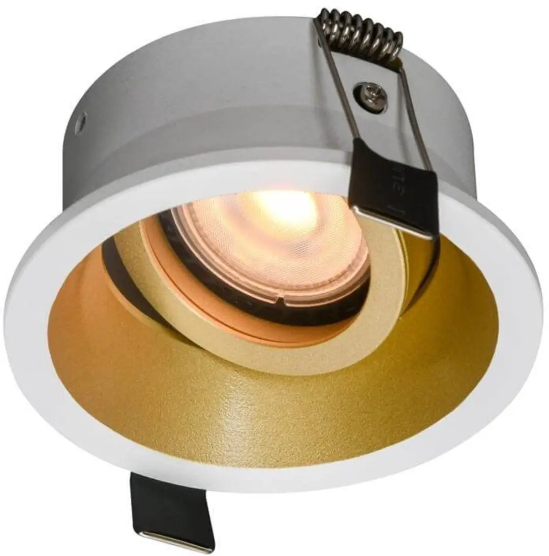 Artdelight Inbouwspot Roura Wit-Goud GU10 Rond 1 Lichts