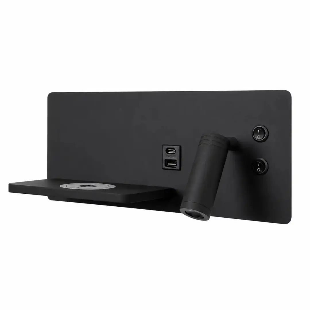 Artdelight Wandlamp USB Rechts Zwart