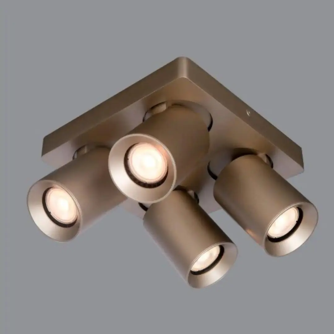 Artdelight Megano Opbouwspots GU10 - 4 Stuks - Champagne