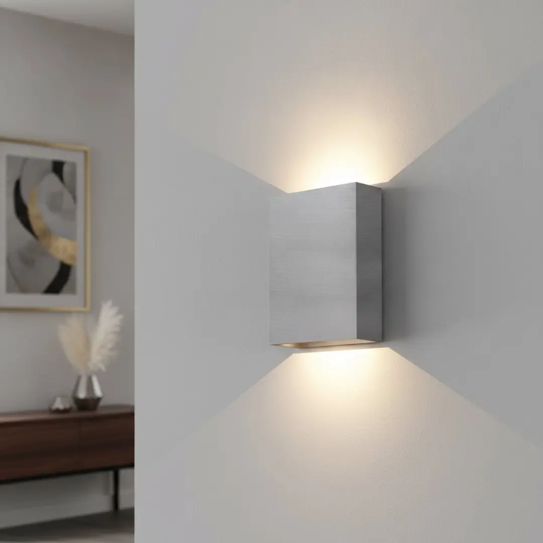 Artdelight Wandlamp Memphis H 16cm - Geborsteld RVS - 2 Lichtpunten