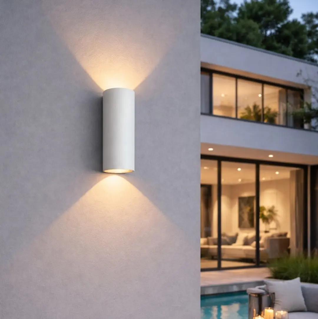 Artdelight Brody2 Wandlamp Wit IP65 - 2x7cm - Dimbaar Warm Wit