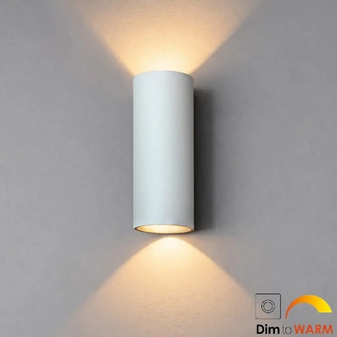 Artdelight Brody2 Wandlamp Wit IP65 - 2x7cm - Dimbaar Warm Wit