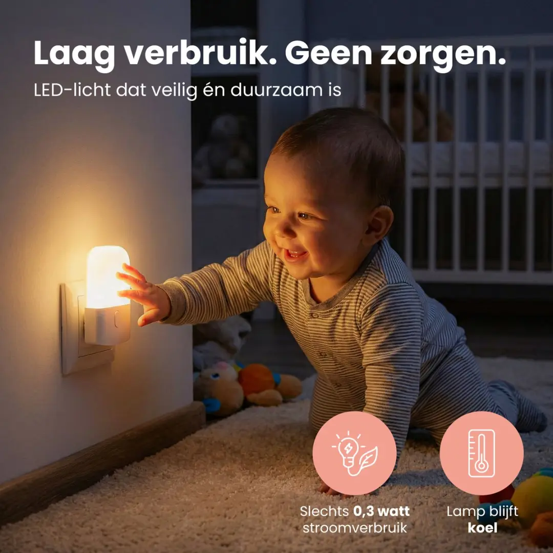 Dutsi Nachtlampje Stopcontact Luna's Licht - Dag & Nacht Sensor - 4x Warm Wit