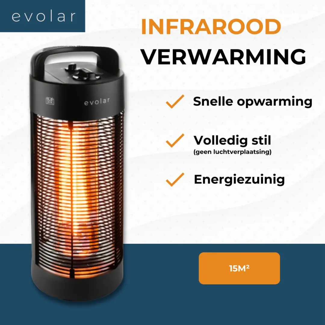 Evolar EVO-HD55 Infrarood Terrasverwarming 1200W - Zwart - afbeelding 3 van 6
