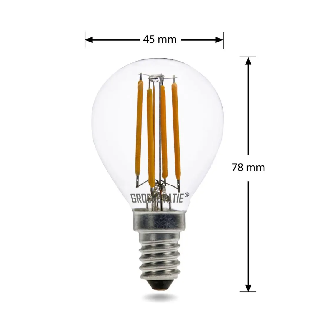 Groenovatie LED Filament Kogellamp 4W E14 - 78x45mm - Extra Warm Wit