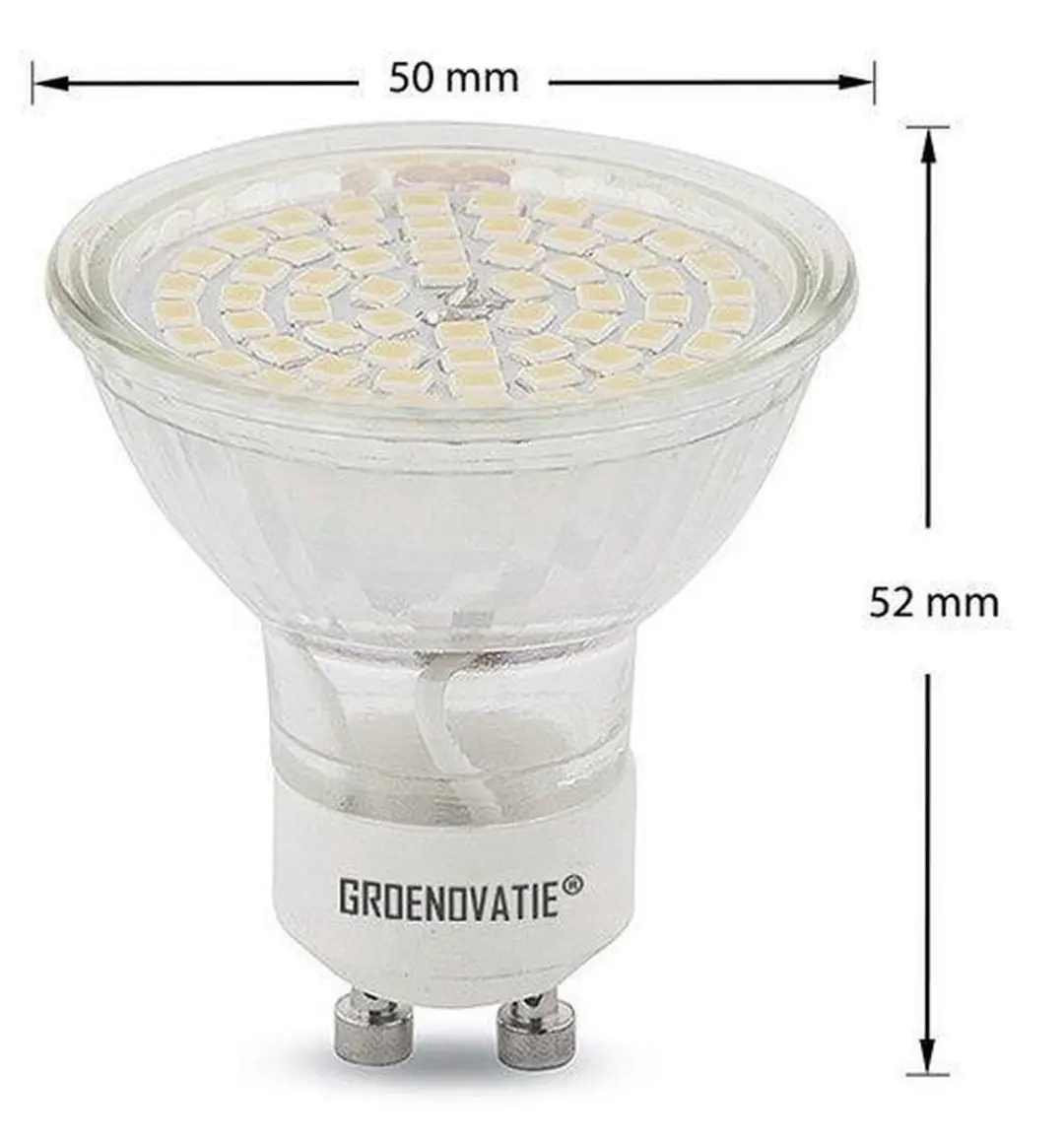 Groenovatie LED Spot GU10 5W Warm Wit - 52x50mm