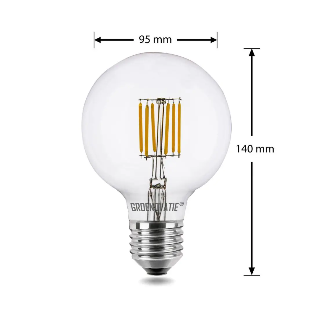 Groenovatie LED Filament Globelamp 6W E27 - Extra Warm Wit - afbeelding 3 van 3