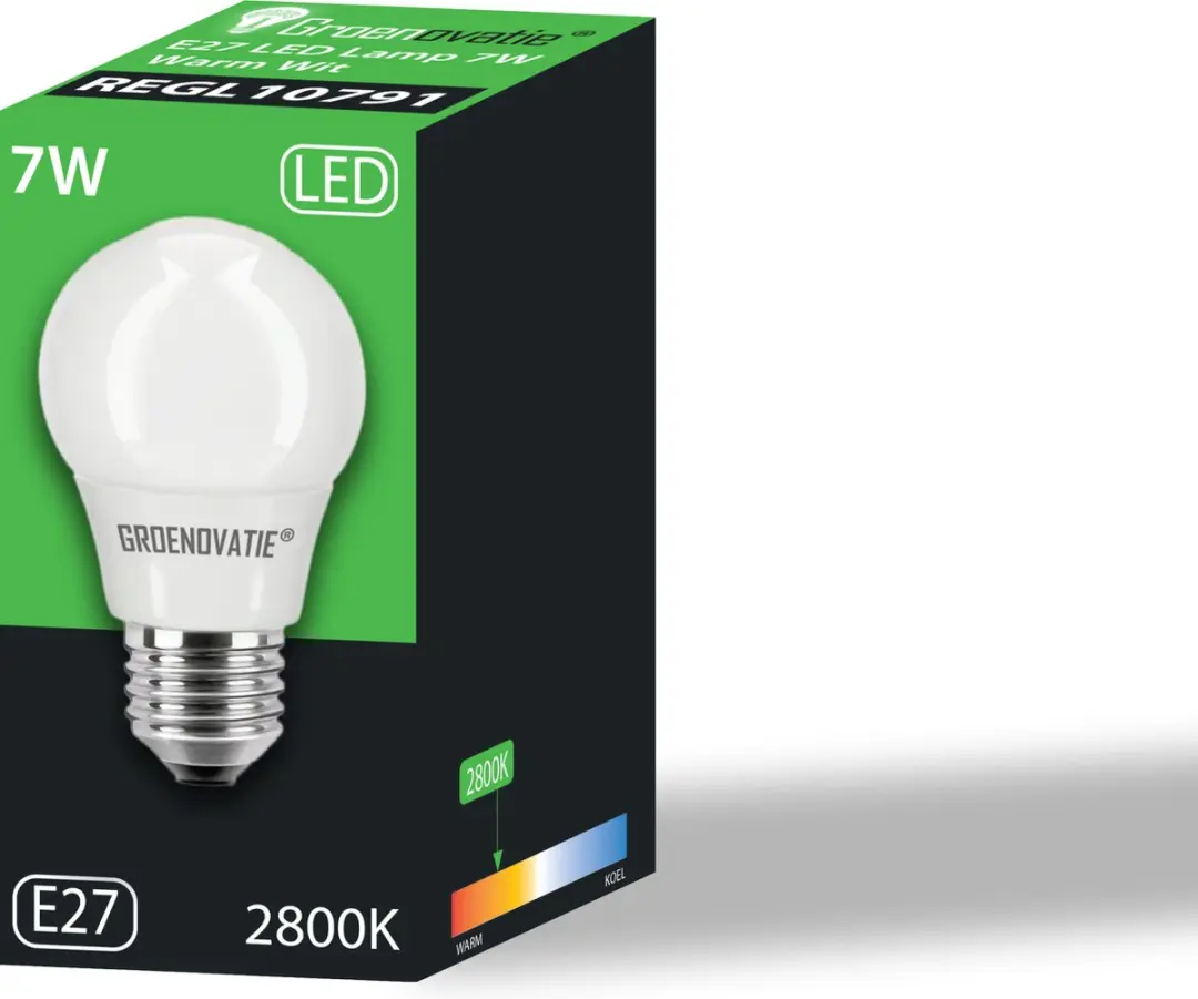 Groenovatie LED Lamp E27 7W - Warm Wit
