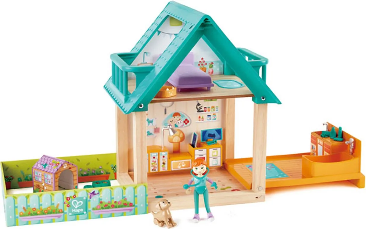 Hape Tierarzt-Set Poppenhuispop - Veelkleurig
