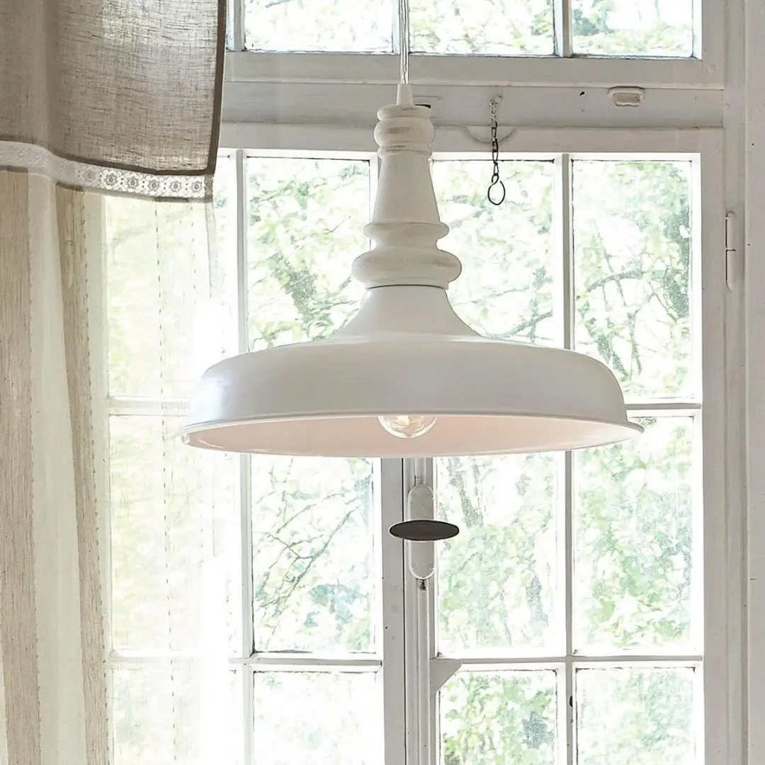 Loberon Camryn Hanglamp - Antiekwit - Ø40cm