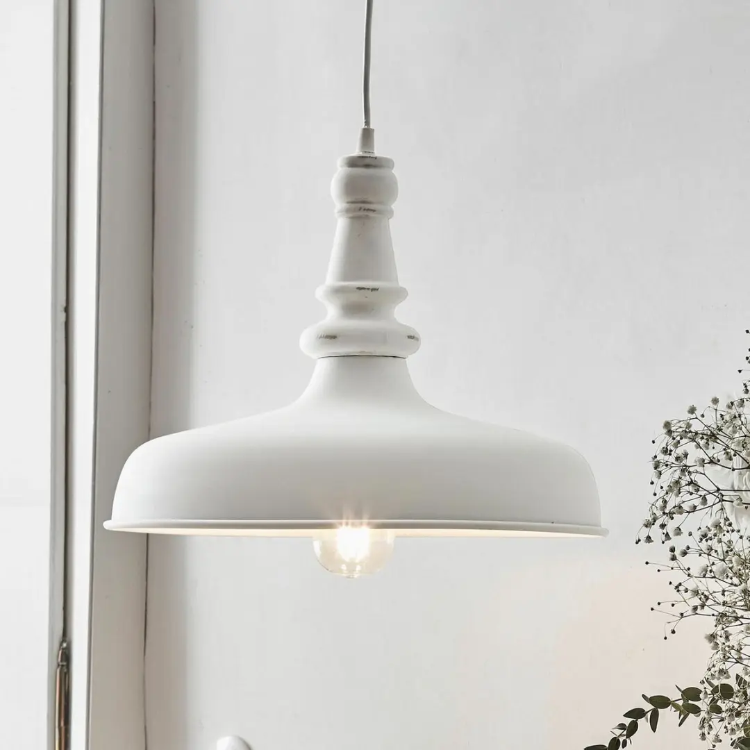 Loberon Camryn Hanglamp - Antiekwit - Ø40cm