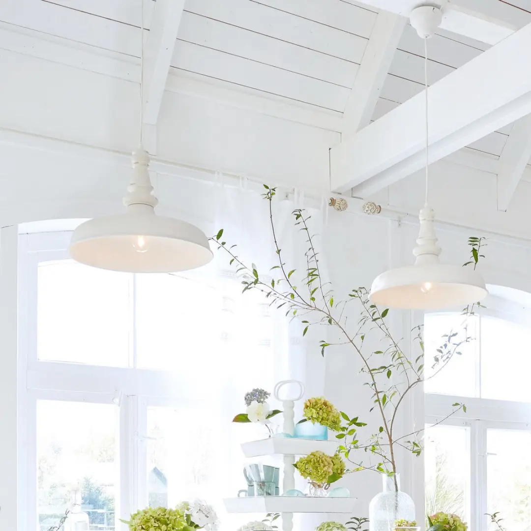 Loberon Camryn Hanglamp - Antiekwit - Ø40cm - afbeelding 6 van 6