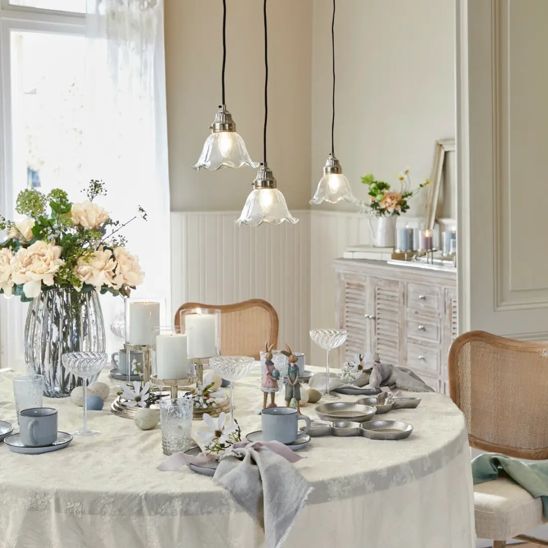 Loberon Noelle Hanglamp - Ø18cm - Zilverkleurig