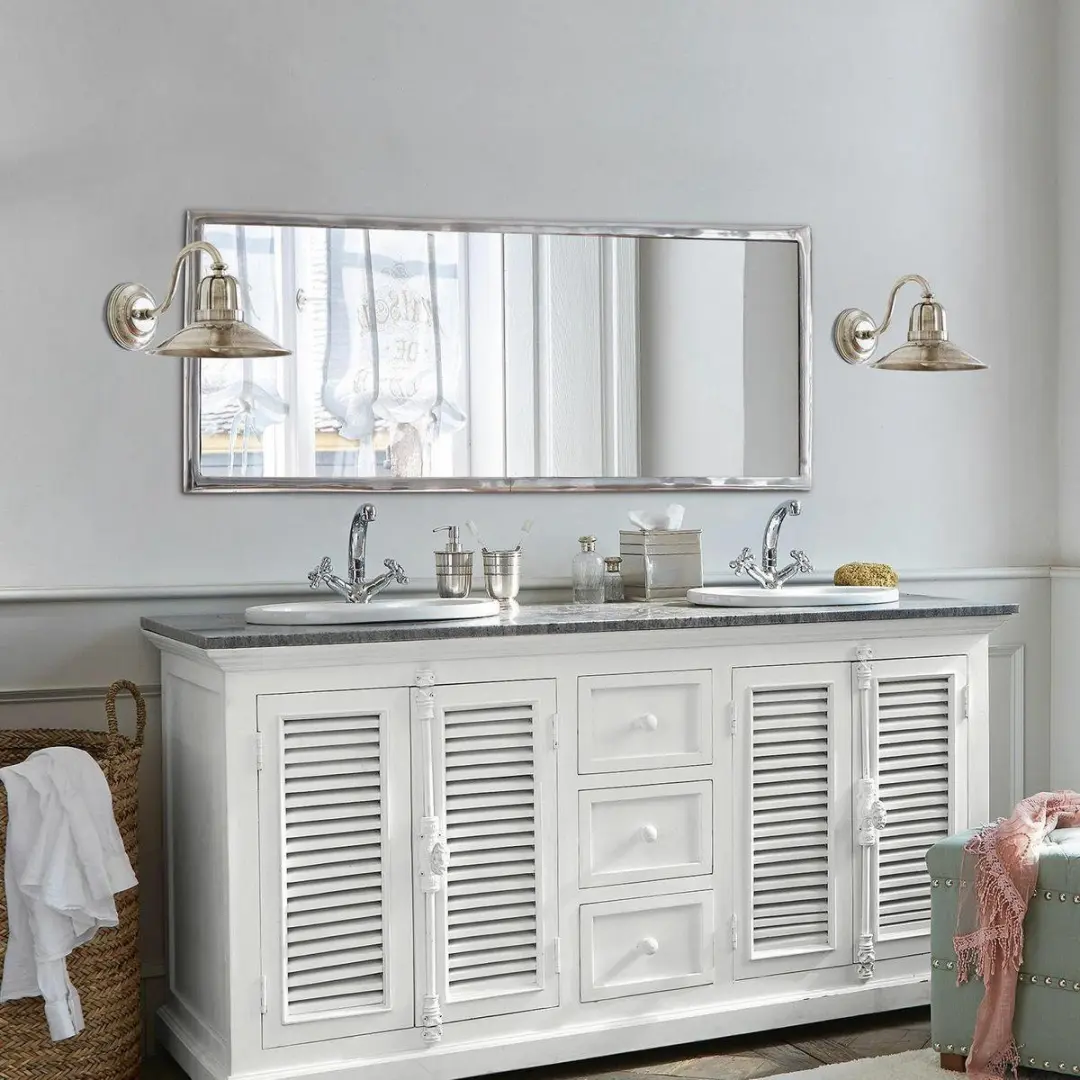 Loberon Timeon Wandlamp - 25W - Antiekzilverkleurig