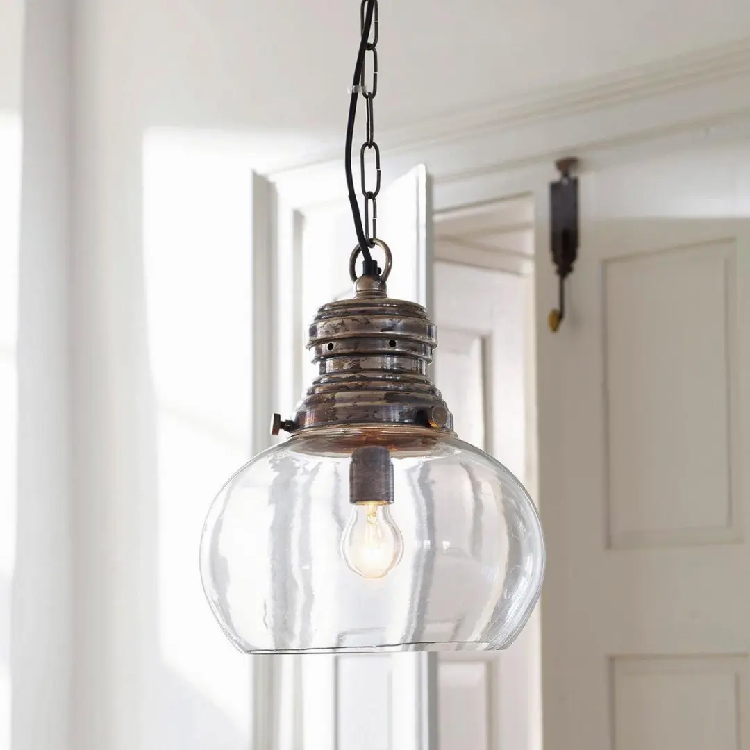 Loberon Hanglamp Jule - 40W - Ø30cm - Antiekzilver