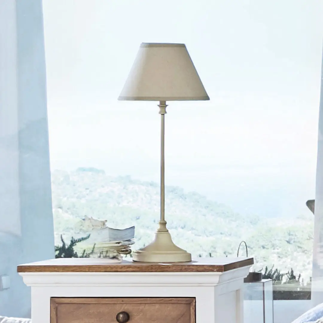 Loberon Swindon Tafellamp - 25W - Ø20cm - Beige/Antiekwit - afbeelding 6 van 6