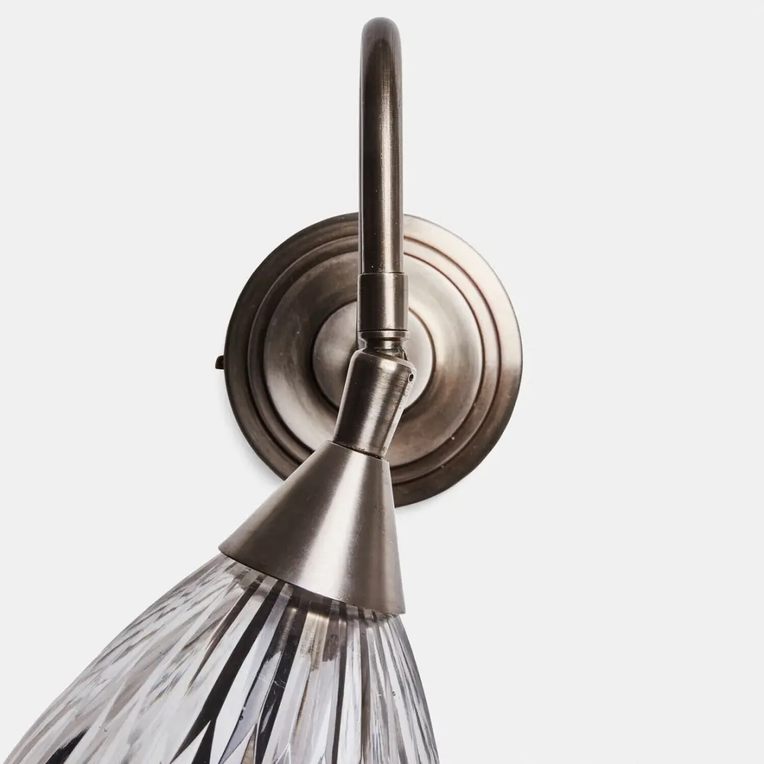 Loberon Niamhs Wandlamp - 25W - Antiekzilver/Heldere Glas
