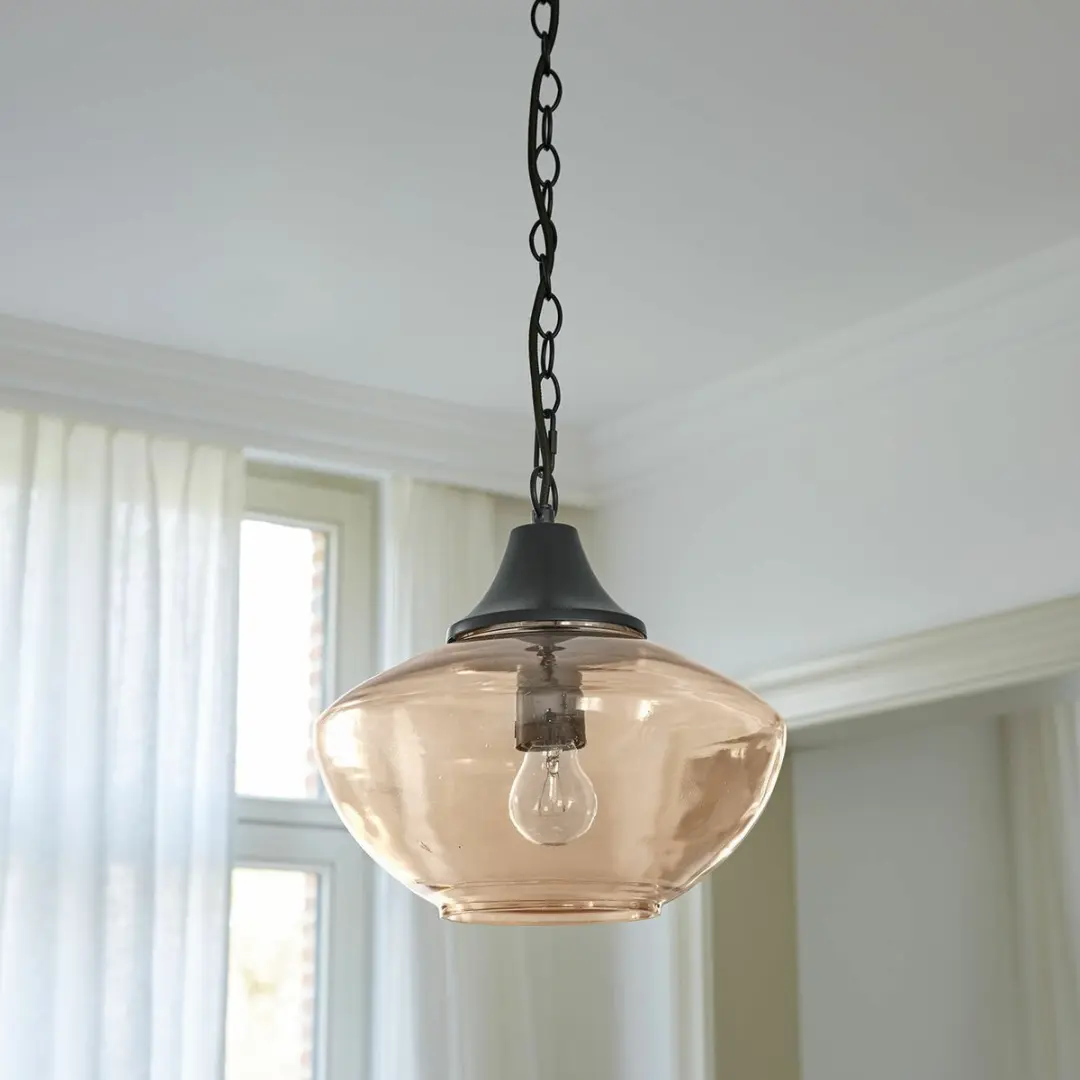 Loberon Nerilane Hanglamp - Ø29cm - Bruin/Zwart
