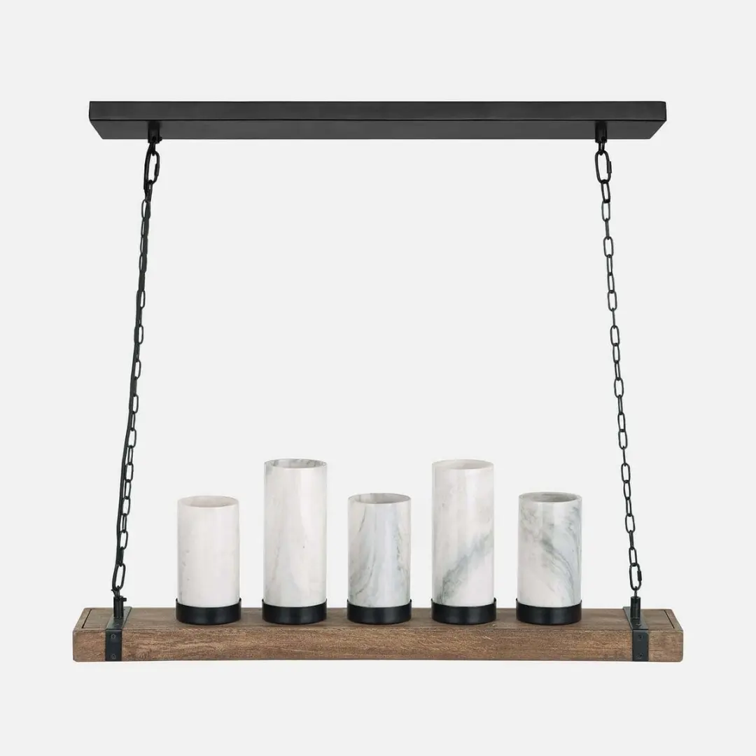 Loberon Hanglamp Haverfell - Zwart/Crème/Bruin