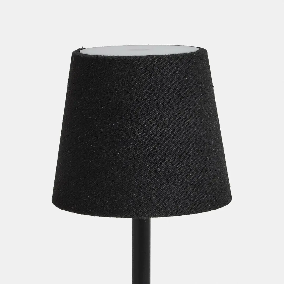 Loberon Sylvainie Oplaadbare Tafellamp - 25W - Ø11cm - Zwart