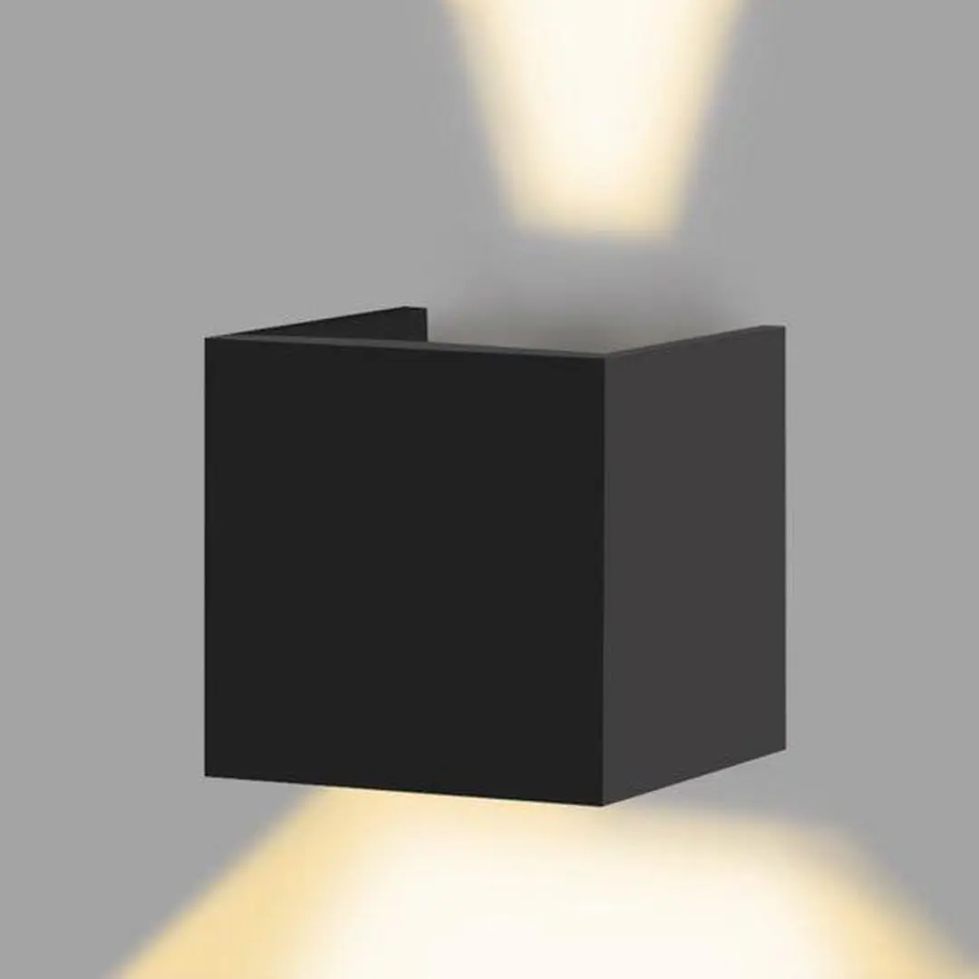 Groenovatie LED Wandlamp 7W Verstelbaar - 100x100mm - Warm Wit - Zwart