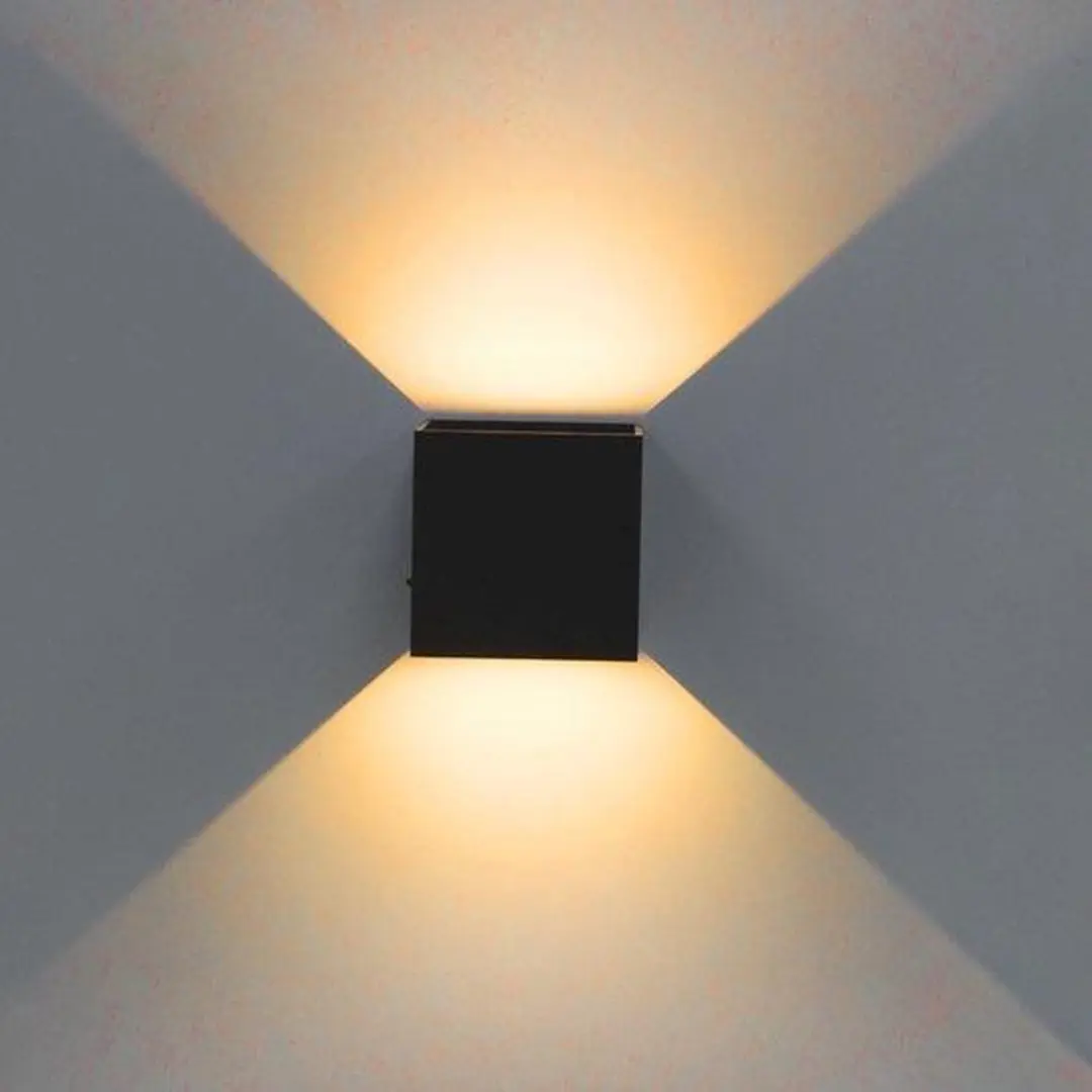Groenovatie LED Wandlamp 7W Verstelbaar - 100x100mm - Warm Wit - Zwart