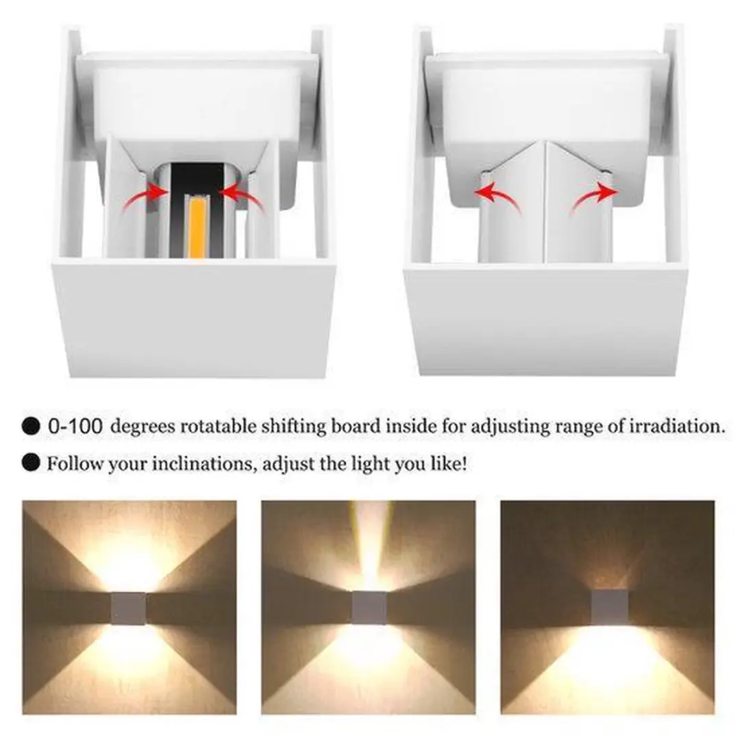 Groenovatie LED Wandlamp 7W Verstelbaar - 100x100mm Warm Wit - afbeelding 6 van 6