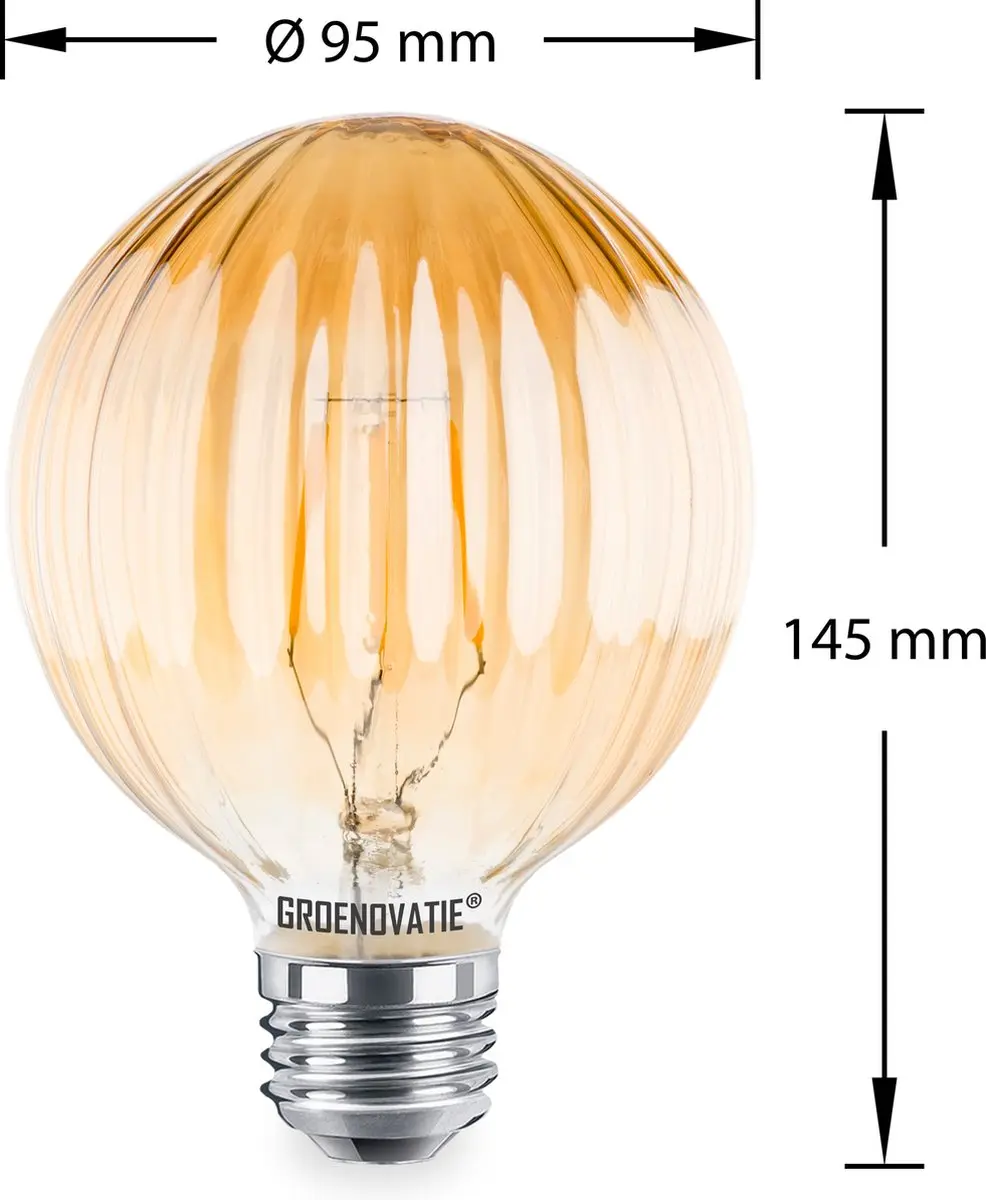 Groenovatie LED Filament Globelamp E27 4W - Extra Warm Wit - Goud