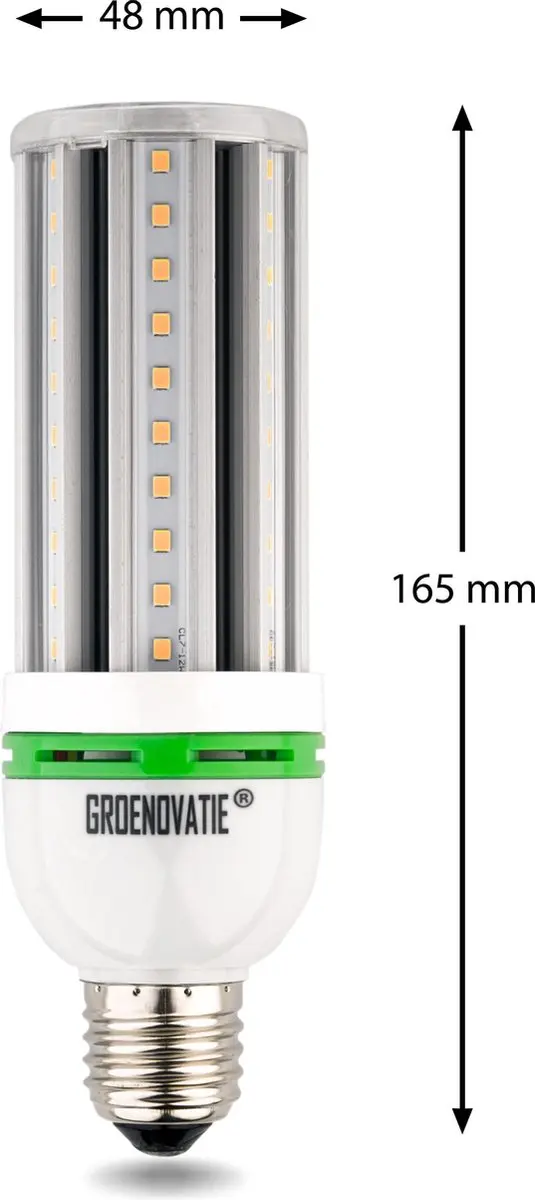 Groenovatie LED Cornlamp E27 10W - 165x48mm Neutraal Wit