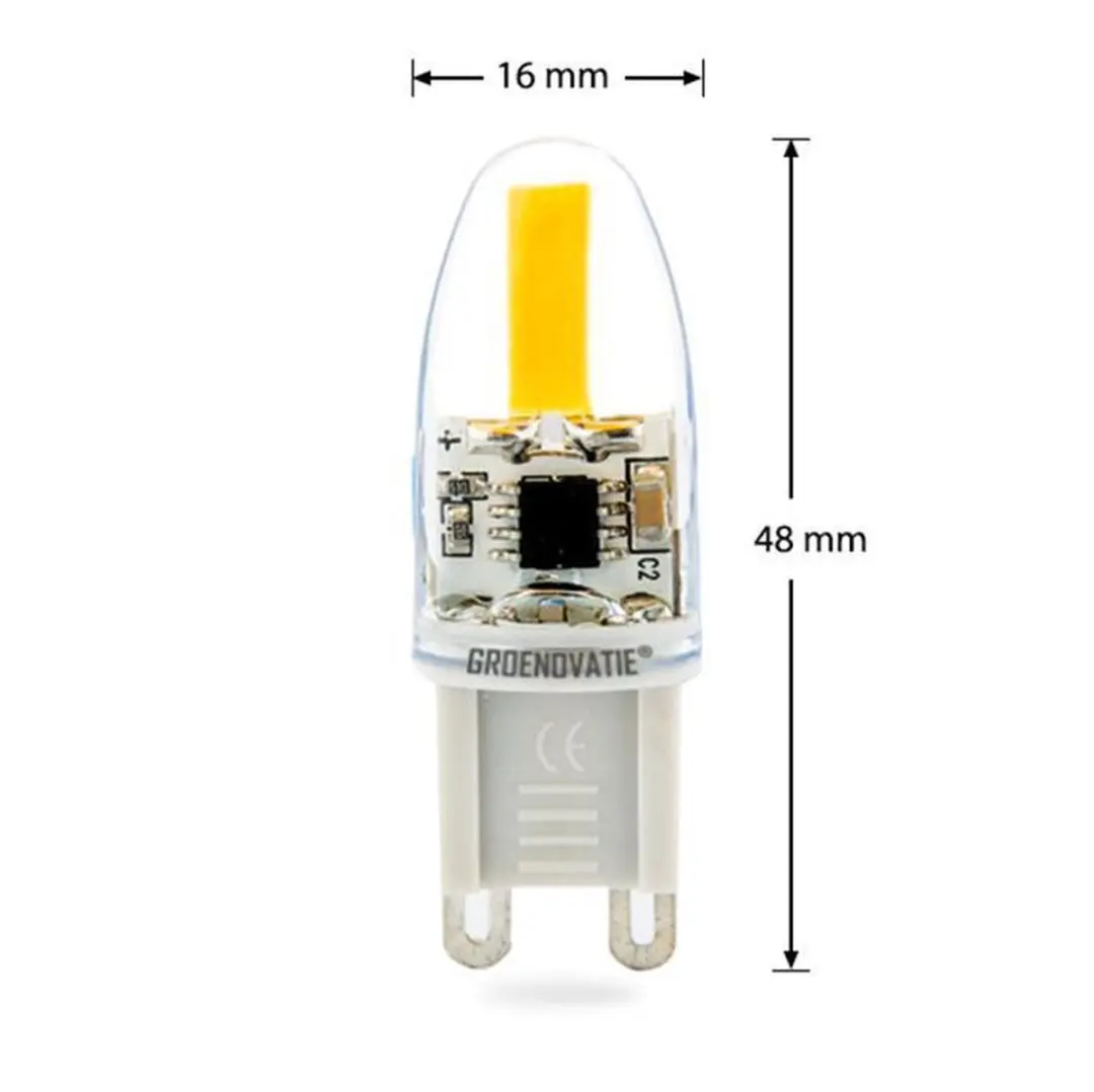 Groenovatie LED Lamp G9 1,5W COB - 48x16mm - Dimbaar Warm Wit