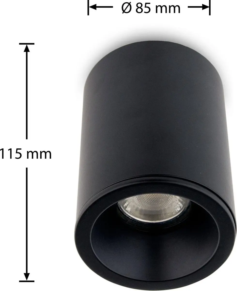 Groenovatie Opbouwspot GU10 Ø85mm - Mat Zwart - afbeelding 6 van 6
