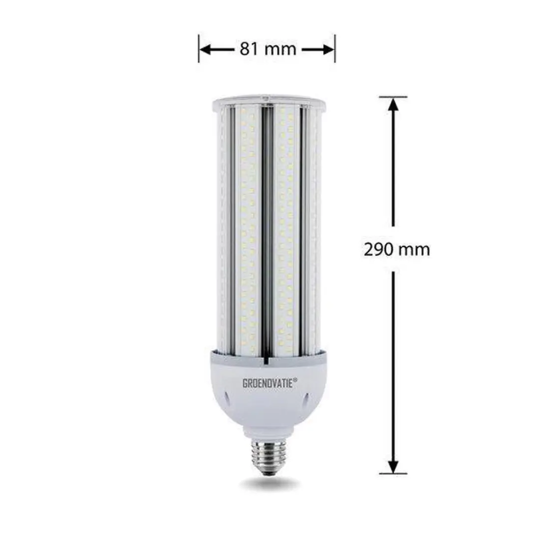 Groenovatie LED Cornlamp E27 50W - 290x81mm Neutraal Wit - Waterdicht