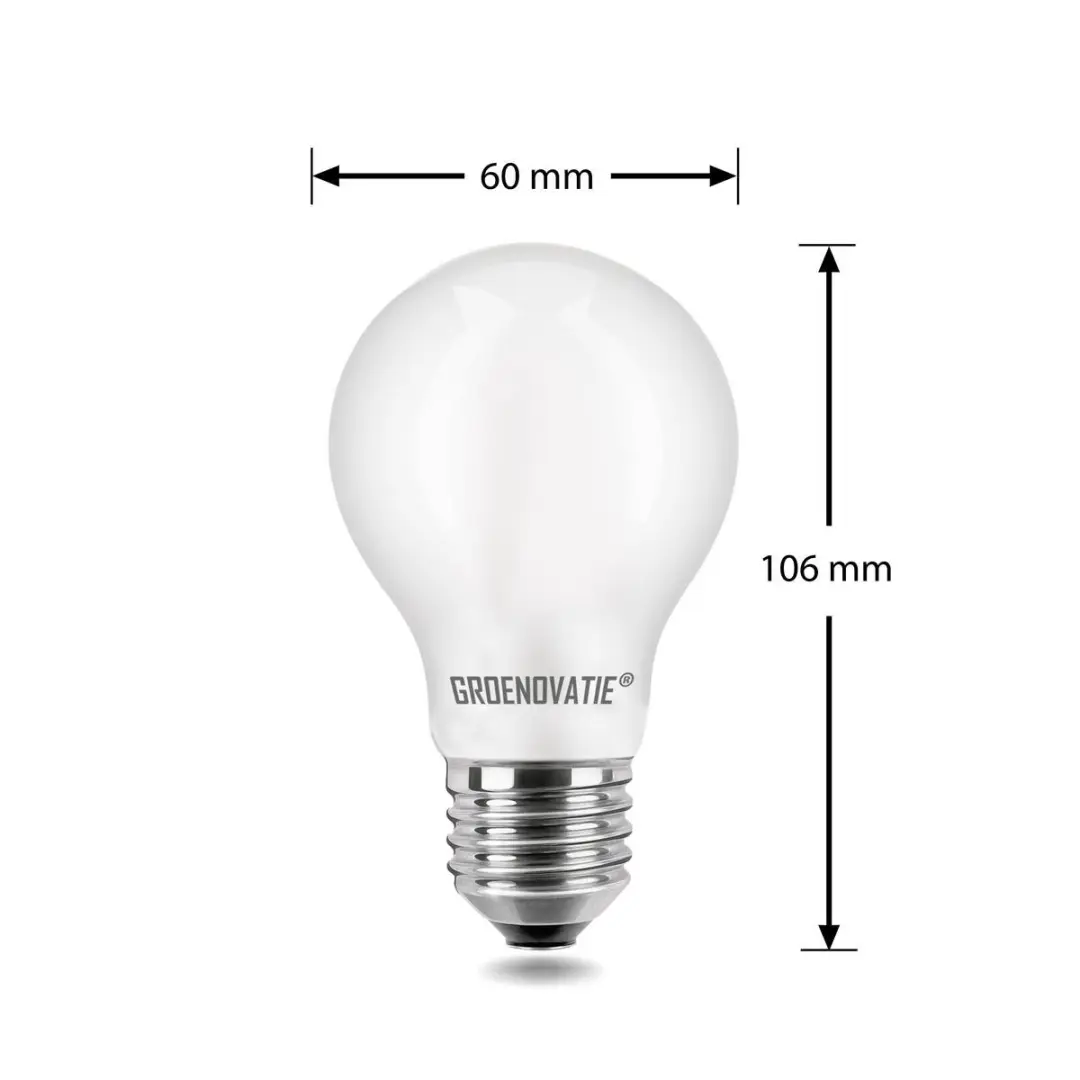 Groenovatie LED Filament Lamp E27 4W Extra Warm Wit Dimbaar - 6 Stuks Mat