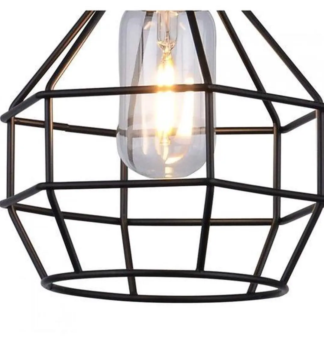 Groenovatie Vintage Cage Design Hanglamp - Ø18cm - 2m Kabel - Zwart