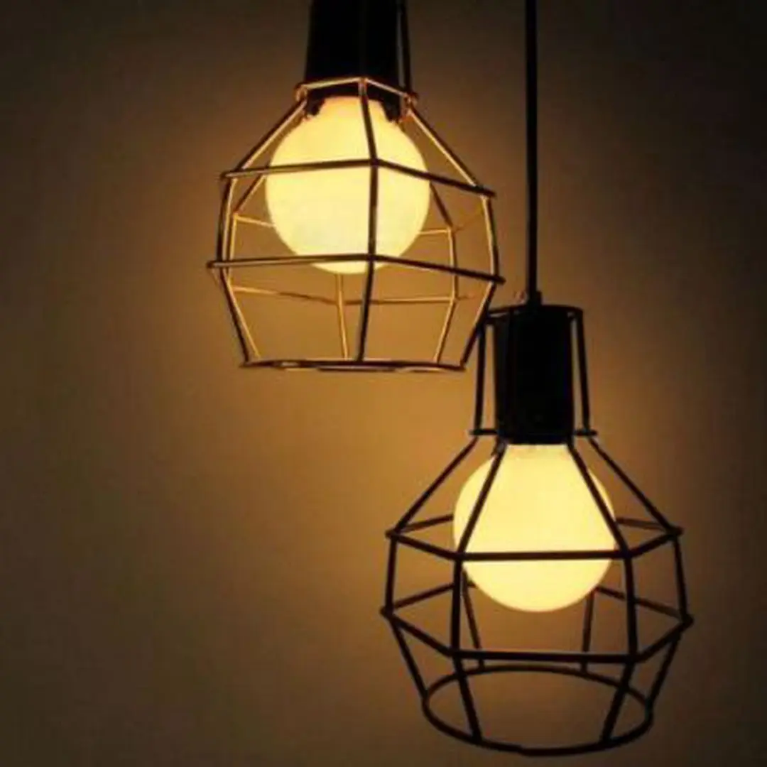 Groenovatie Vintage Cage Design Hanglamp - Ø18cm - 2m Kabel - Zwart