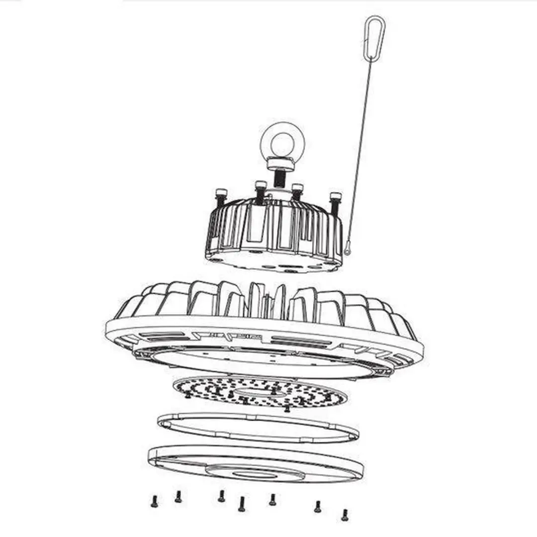 Groenovatie LED Halstraler UFO 240W - Waterdicht IP65 - Zwart - afbeelding 6 van 6