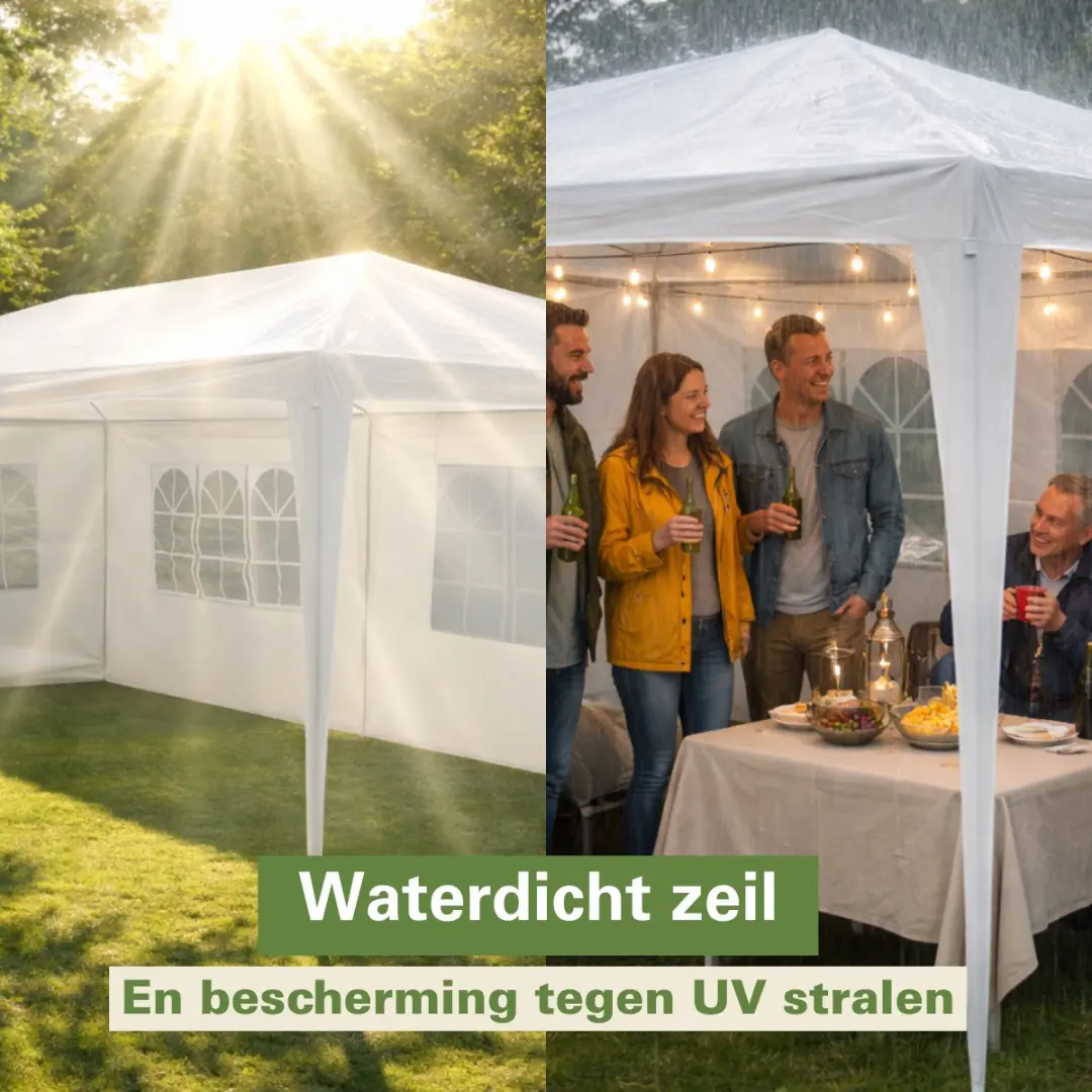 Kinzo Partytent 3x6m - 70 Personen - 6 Zijwanden - 2,5m Nokhoogte