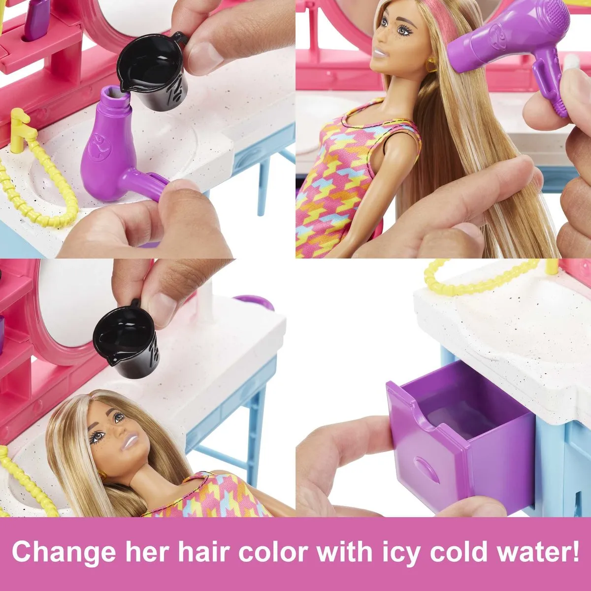 Barbie Eindeloos Lang Haar Kapper Set - Multikleur