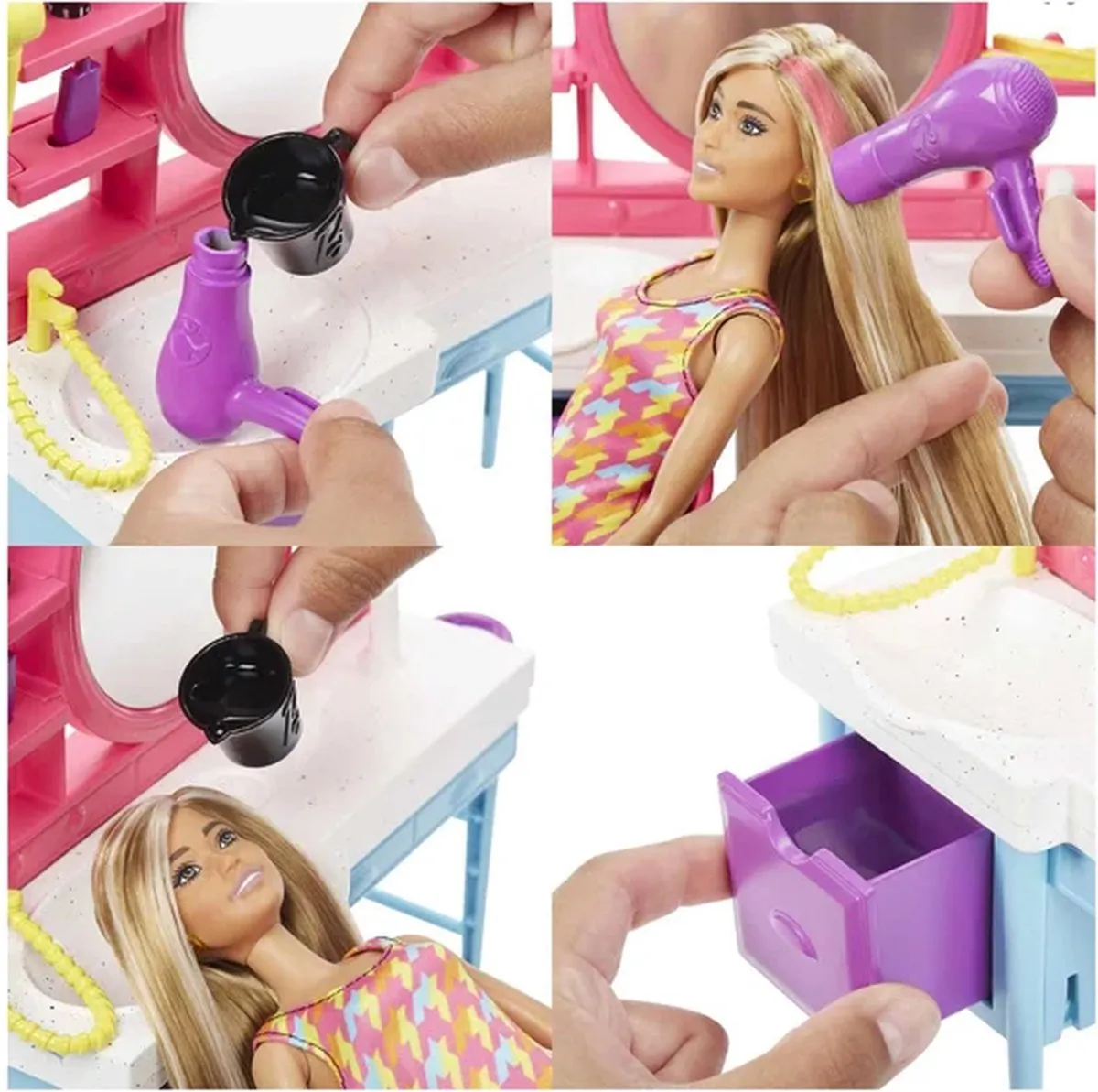 Barbie Eindeloos Lang Haar Kapper Set - Multikleur