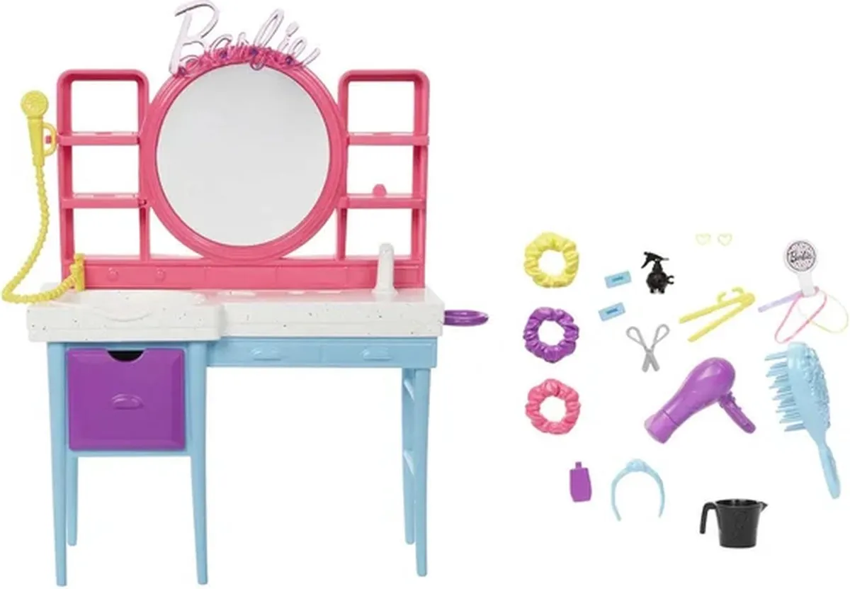 Barbie Eindeloos Lang Haar Kapper Set - Multikleur