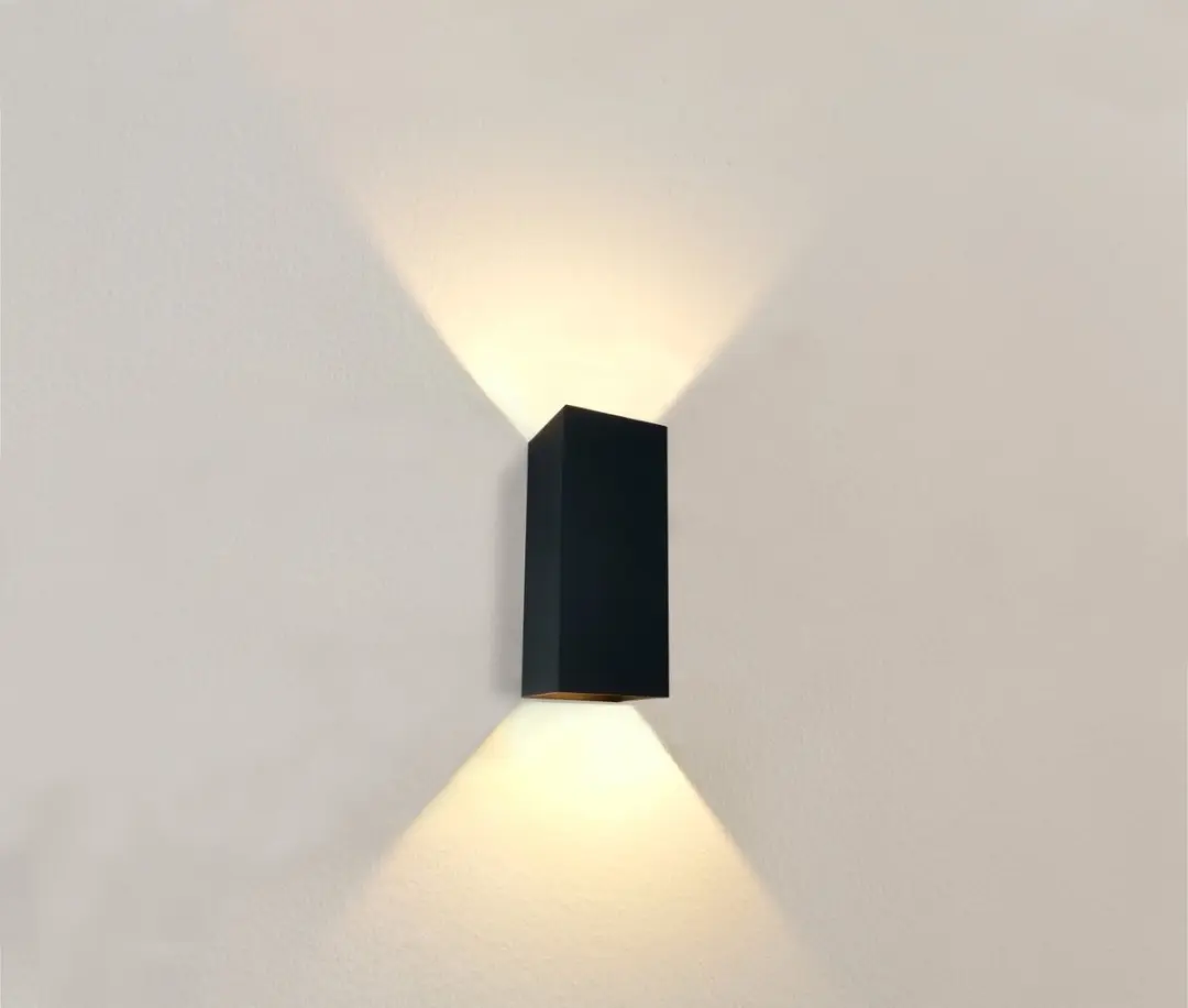 Artdelight Wandlamp Dante XL 24x10cm - 2 Lichtpunten - Zwart