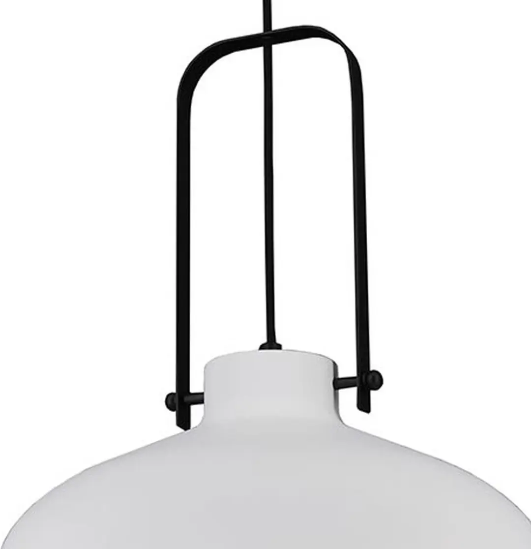 Artdelight Hanglamp Mendoza E27 - Wit/Zwart - 37,5cm - Dimbaar