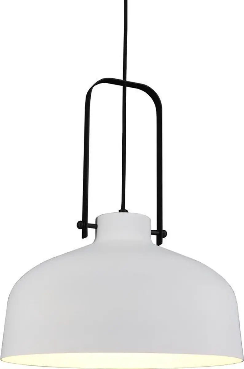 Artdelight Hanglamp Mendoza E27 - Wit/Zwart - 37,5cm - Dimbaar