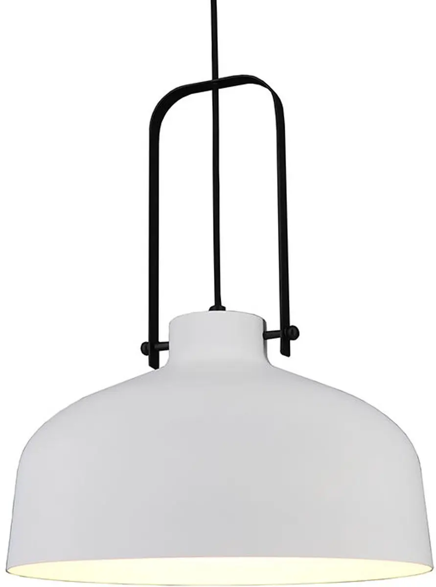 Artdelight Hanglamp Mendoza E27 - Wit/Zwart - 37,5cm - Dimbaar