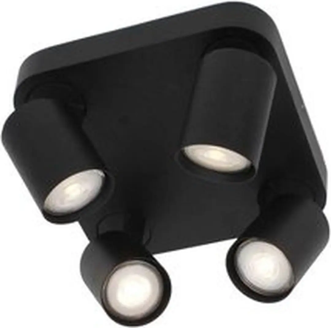 Artdelight Spot Megano 4 Vierkant - 20cm - Zwart