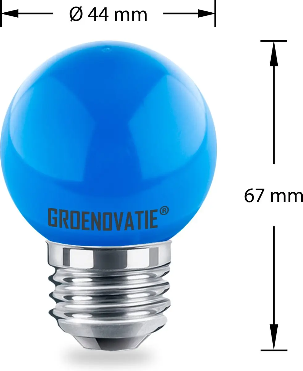 Groenovatie E27 LED G45 1.5W - Blauw Mat