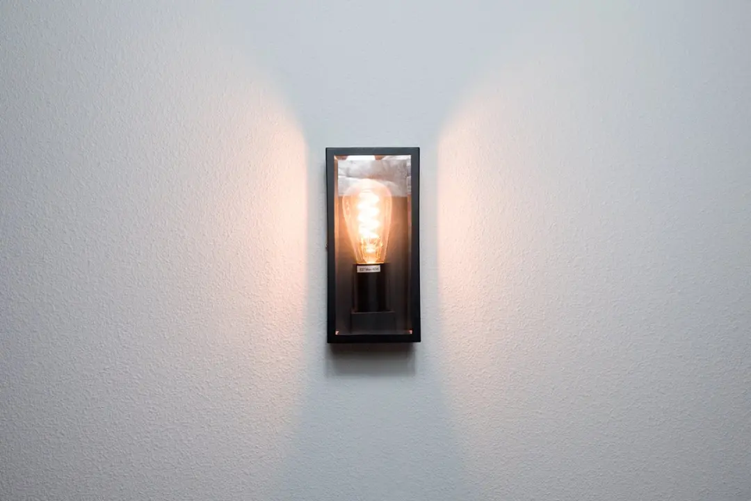 Groenovatie Wandlamp Glas E27 IP44 - Mat Zwart