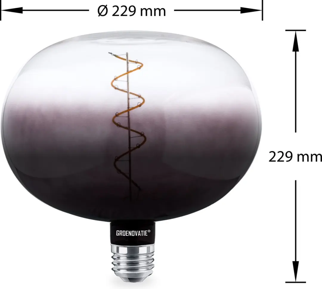 Groenovatie E27 LED Filament XL R220 Half Smoke - 6W Warm Wit Dimbaar