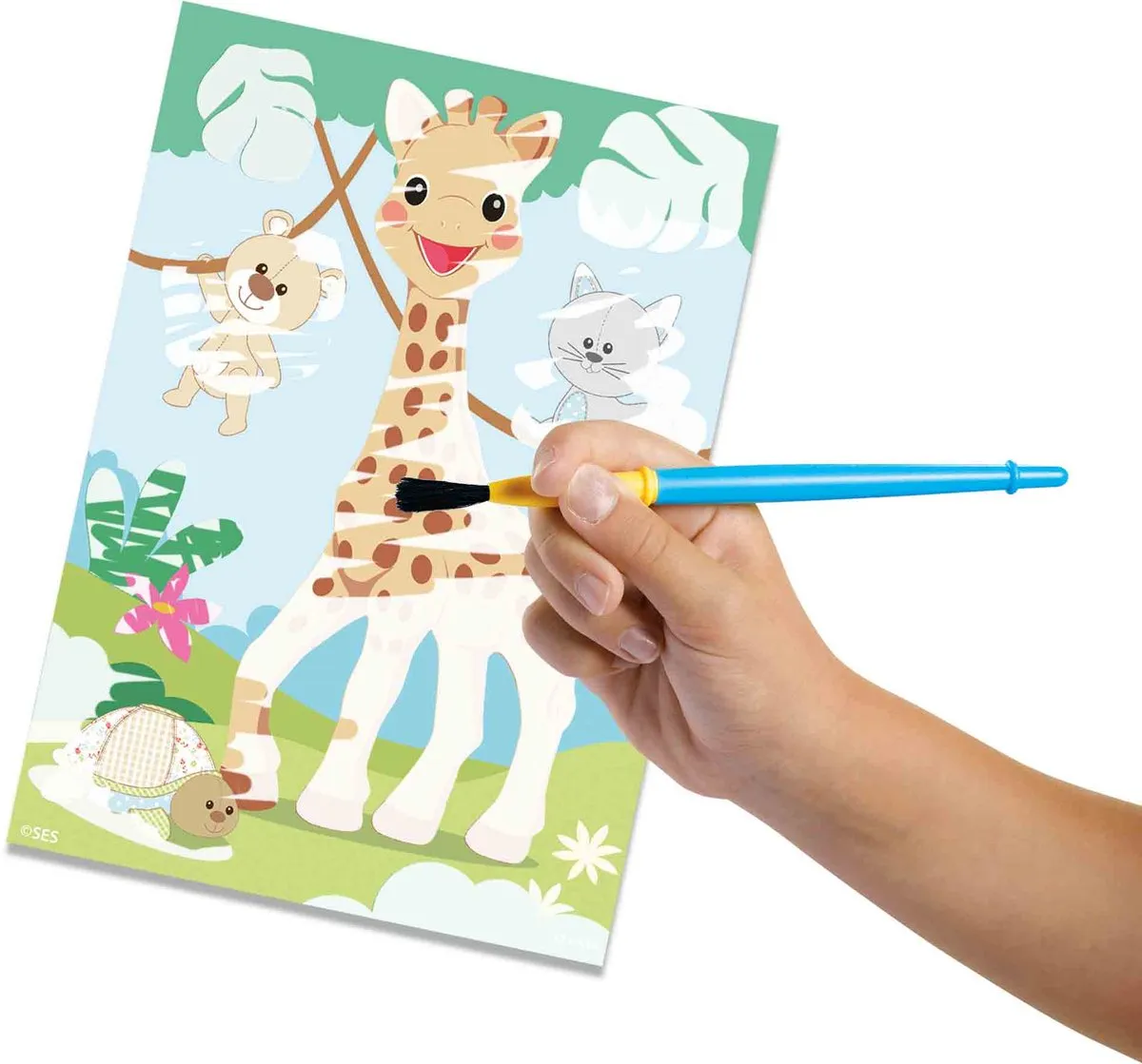 SES Creative Sophie la girafe Kleuren met Water - 4 Magische Kaarten